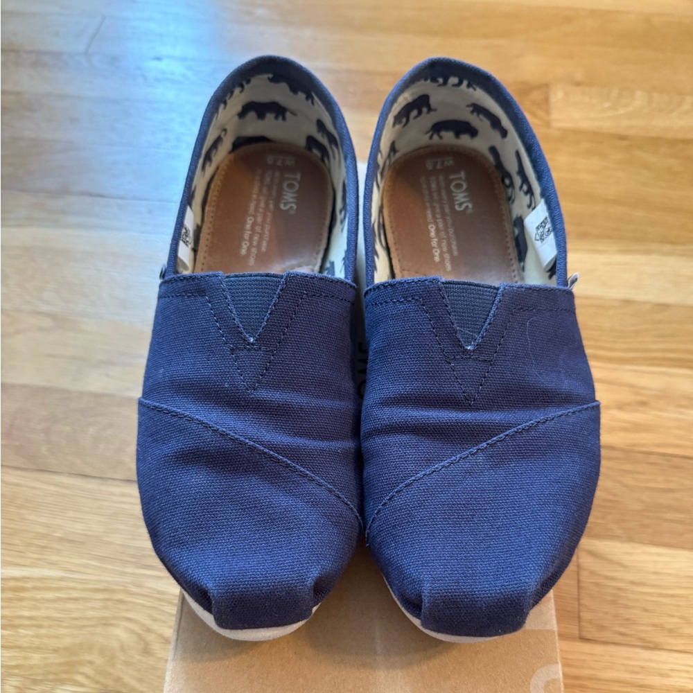 TOMS Classic Navy Blue Canvas Shoes